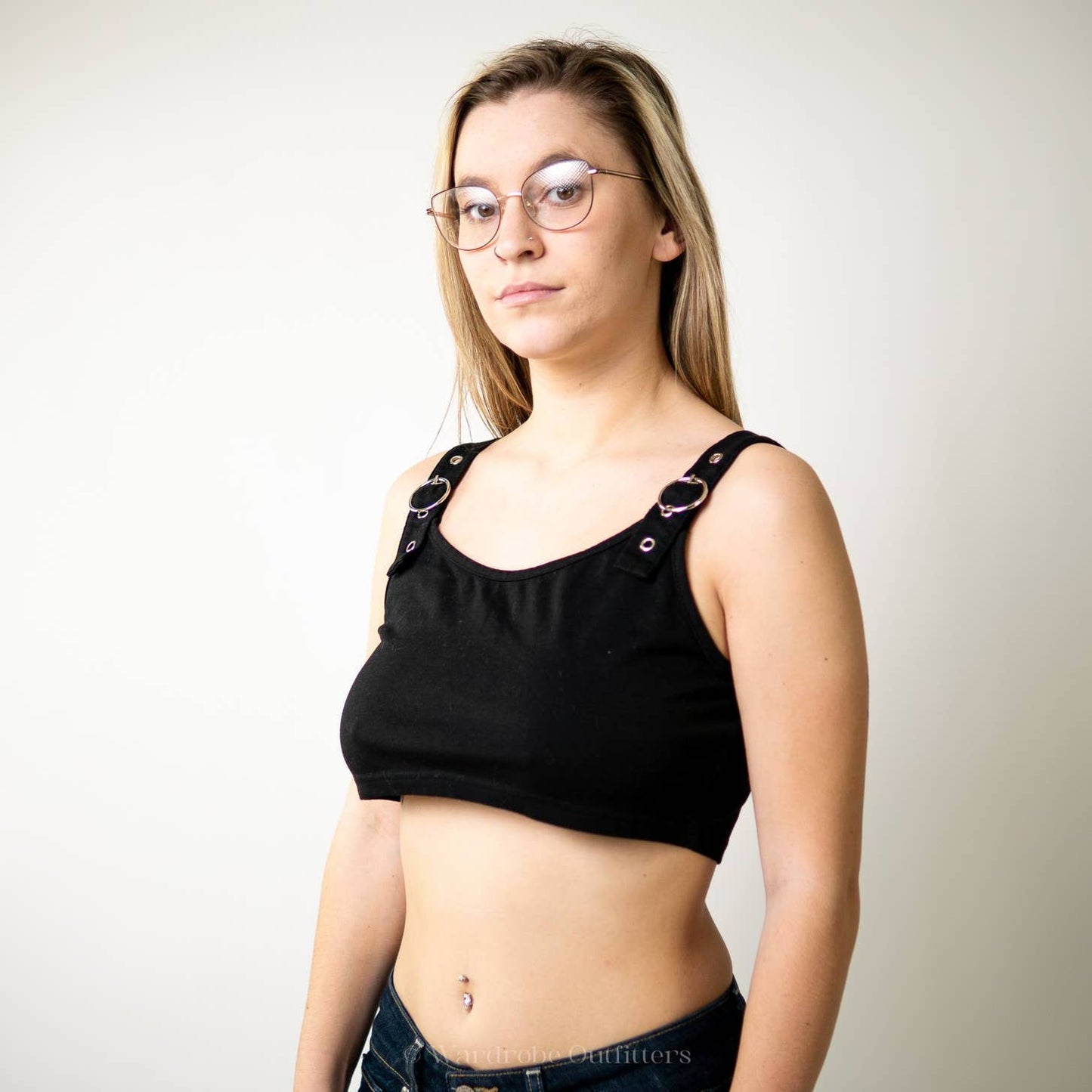 Black Crop Tank Top Halter