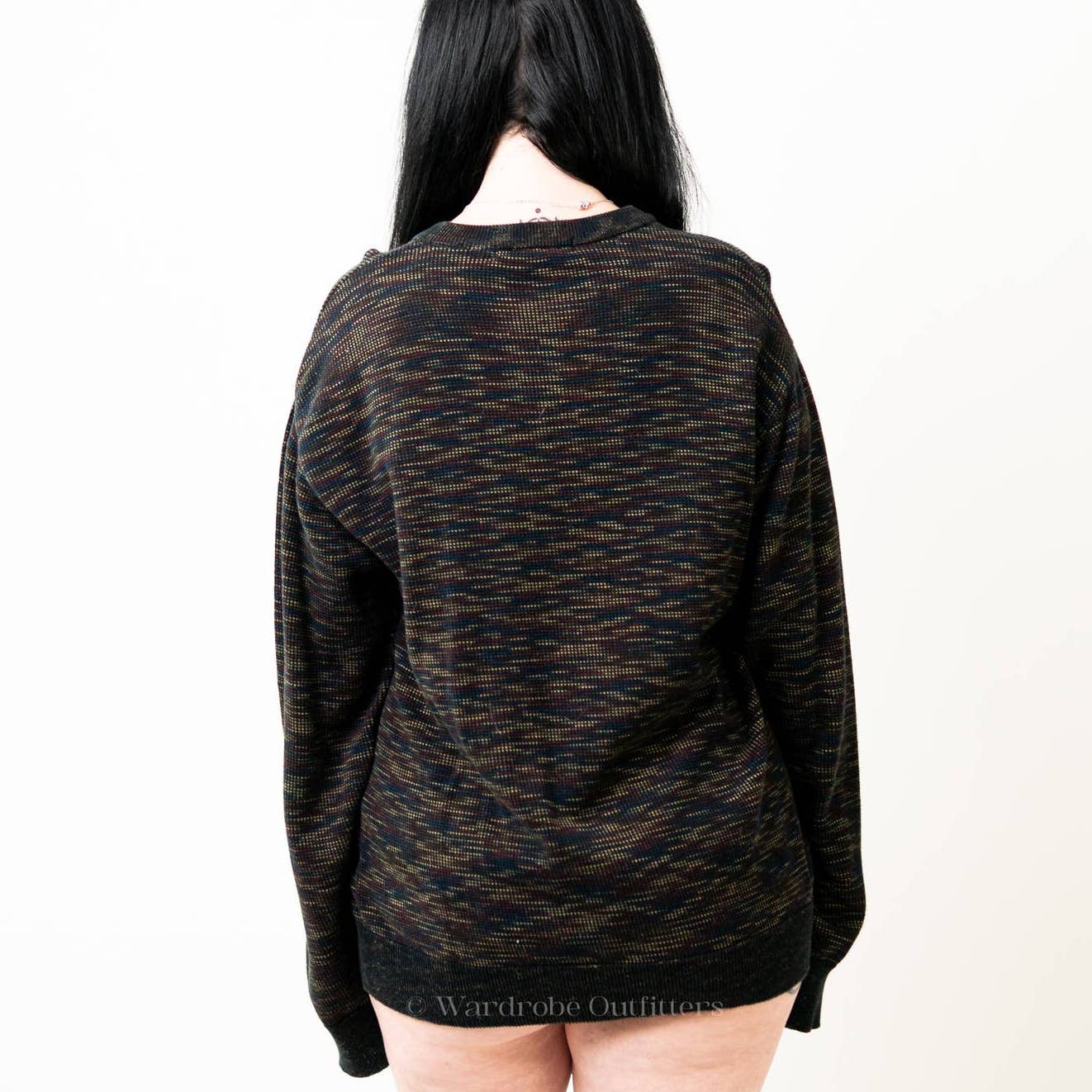 Vintage 90s Chunky Crochet Knit Multicolor Sweater by Greg Norman - L