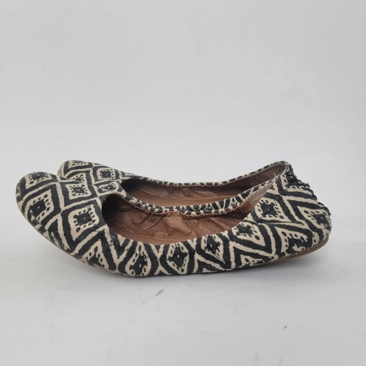 Lucky Brand Erin Black & White Geometric Ballet Flats - 9