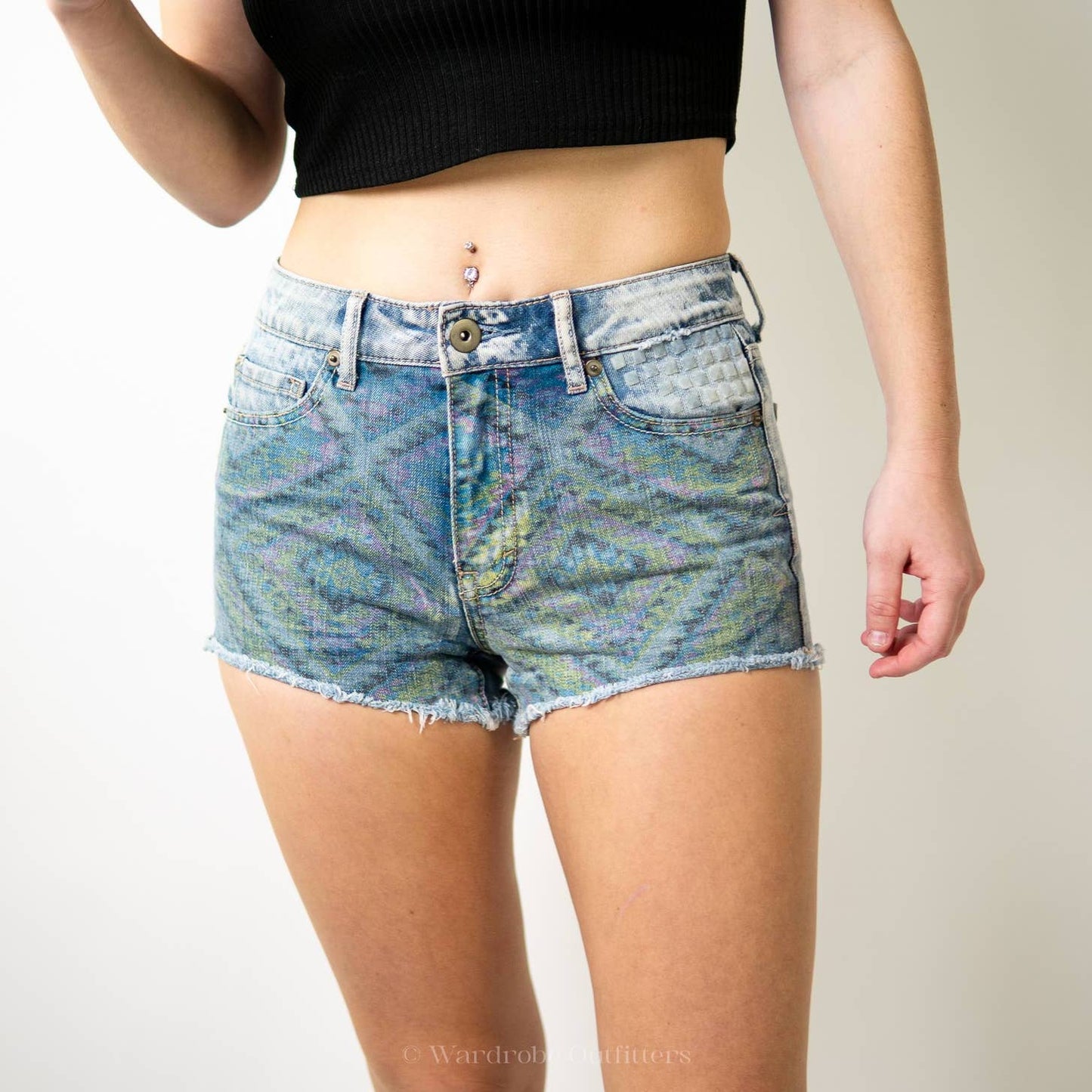 Bethany Mota for Aeropostale Denim High Rise Shorty Shorts