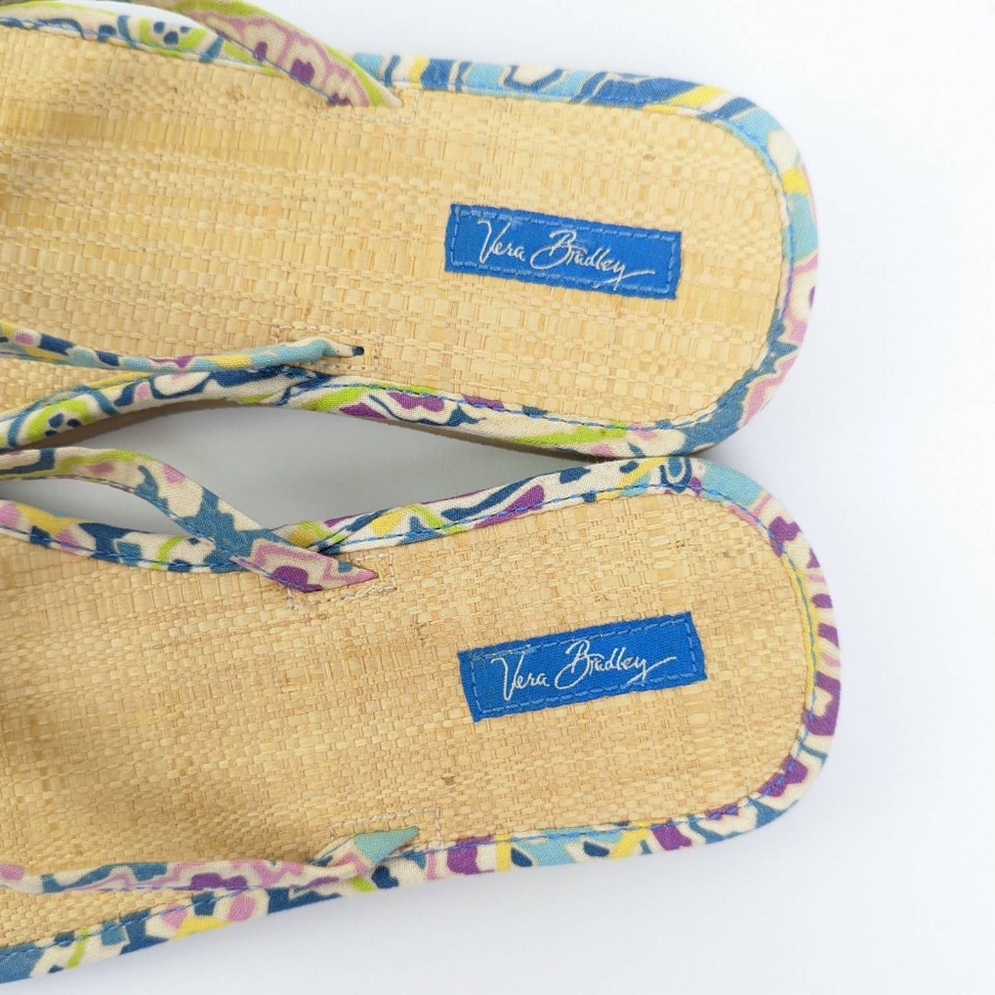 Vera Bradley Straw Flip Flop Sandals in Capri Blue - 6.5
