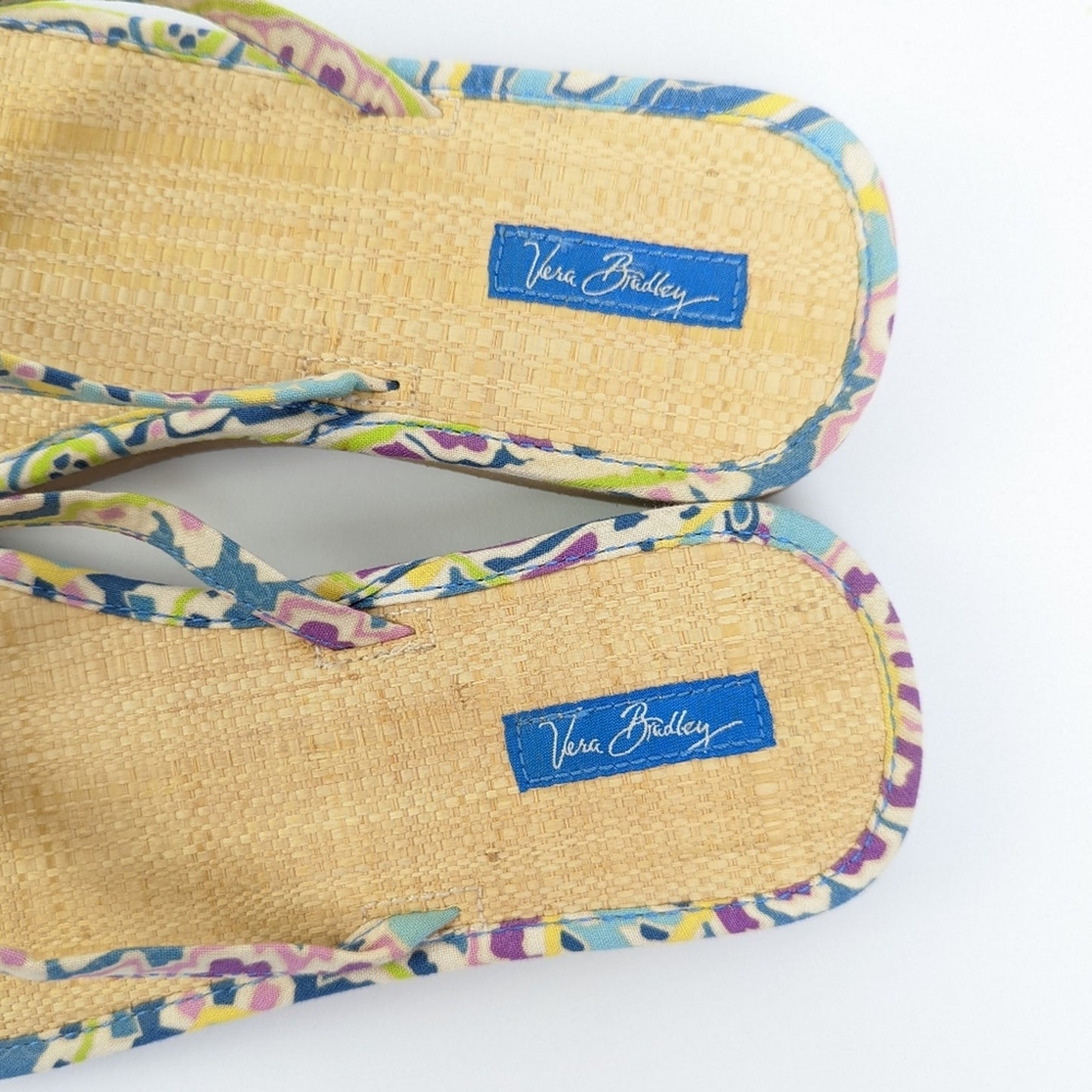 Vera Bradley Straw Flip Flop Sandals in Capri Blue - 6.5
