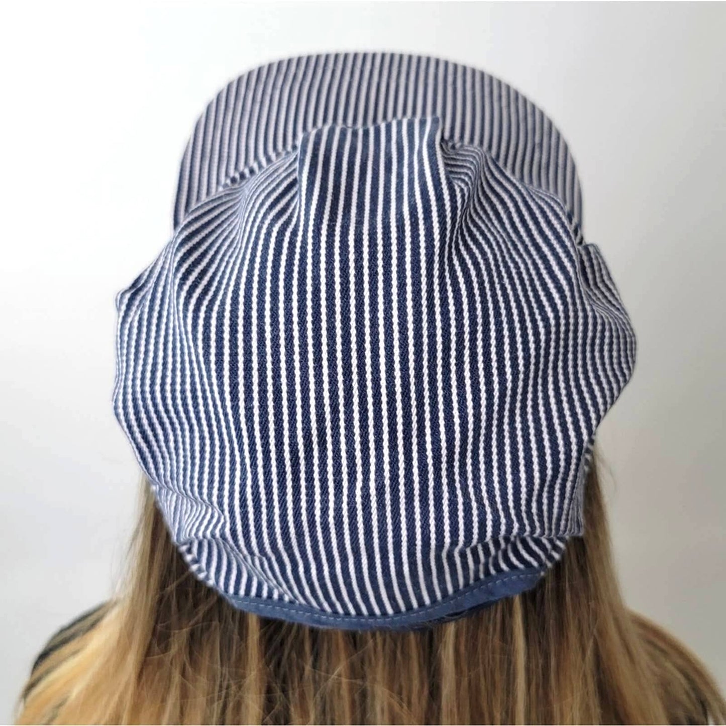 Vintage 90s Striped Engineers Single Panel Snapback Hat