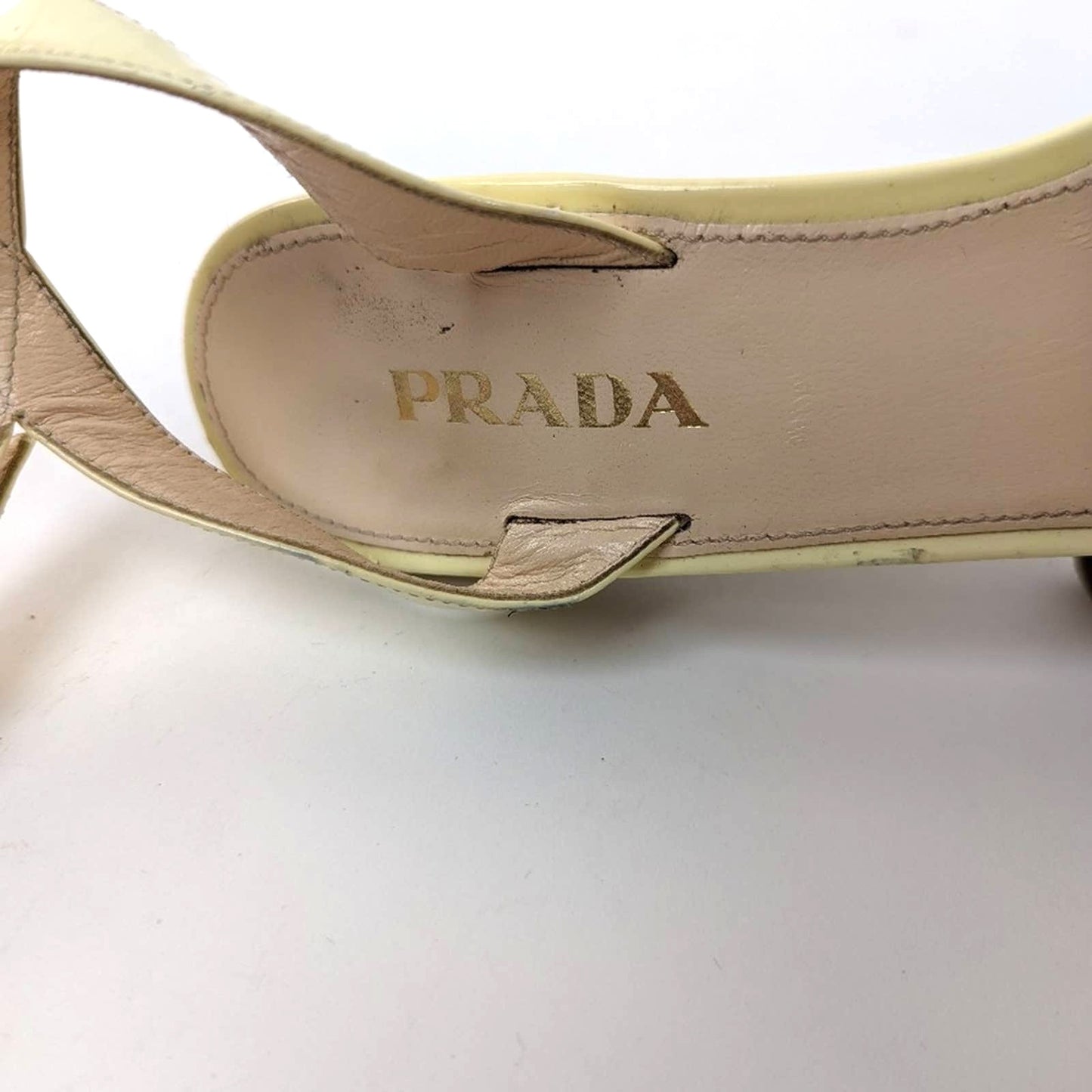 PRADA Canary Yellow Cork Platform Heels - 8