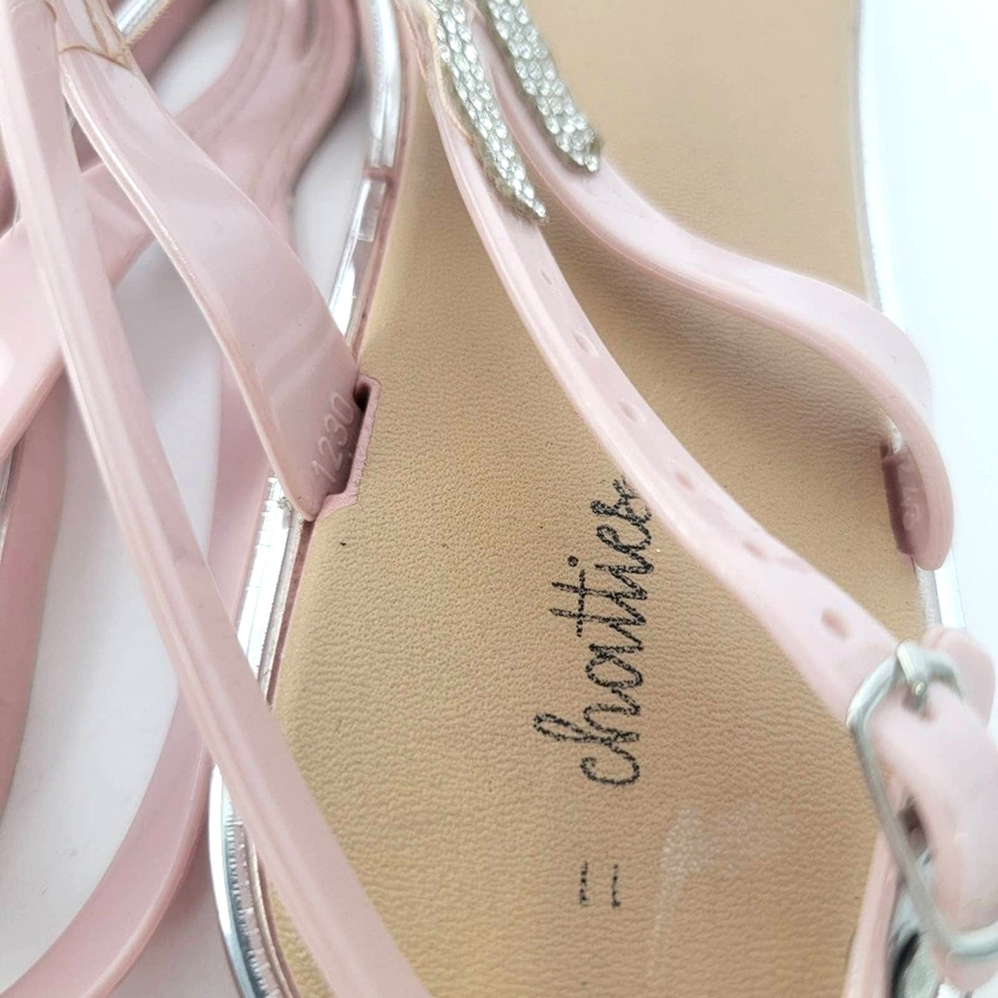 Chatties Pink Rhinestone Thong Flip Flop Sandals - 9.5/10