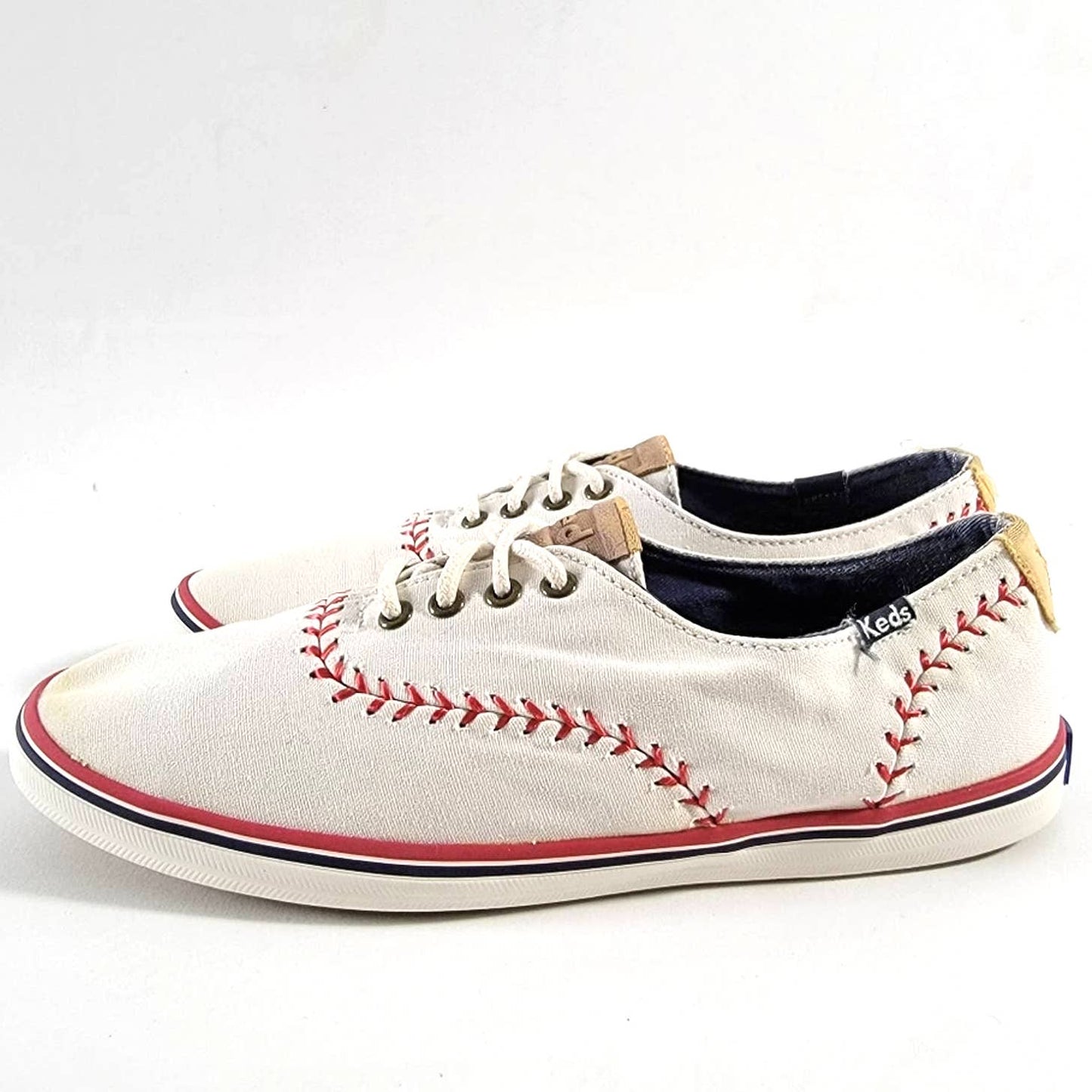 Keds Champion White Baseball Stitch Lace Up Low Top Sneakers - 6.5