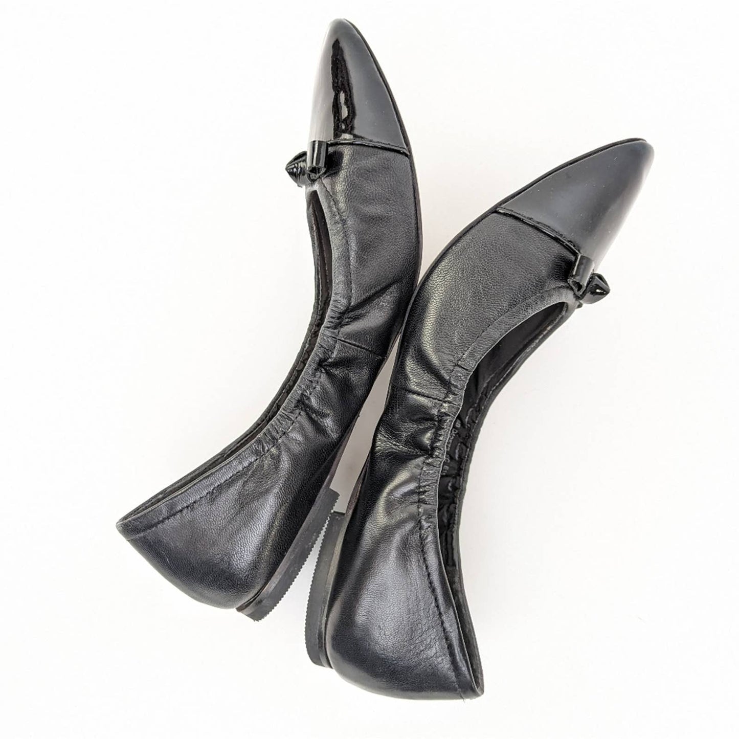 Cole Haan Grand OS Black Leather Ballet Bow Flats - 8