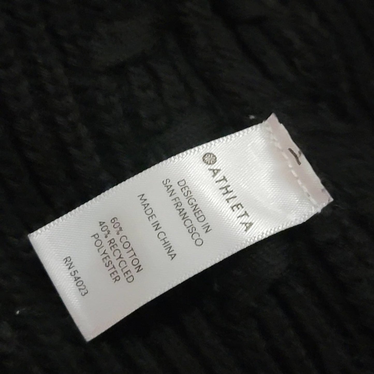 Athleta Black Ribbed Zip Up Cropped Sweater - XXS
