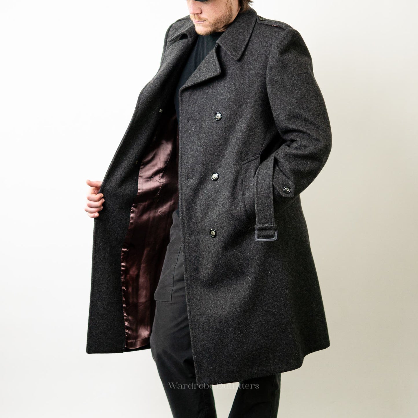 Vintage London Fog Imperial Grey Wool Trench Coat - 38R