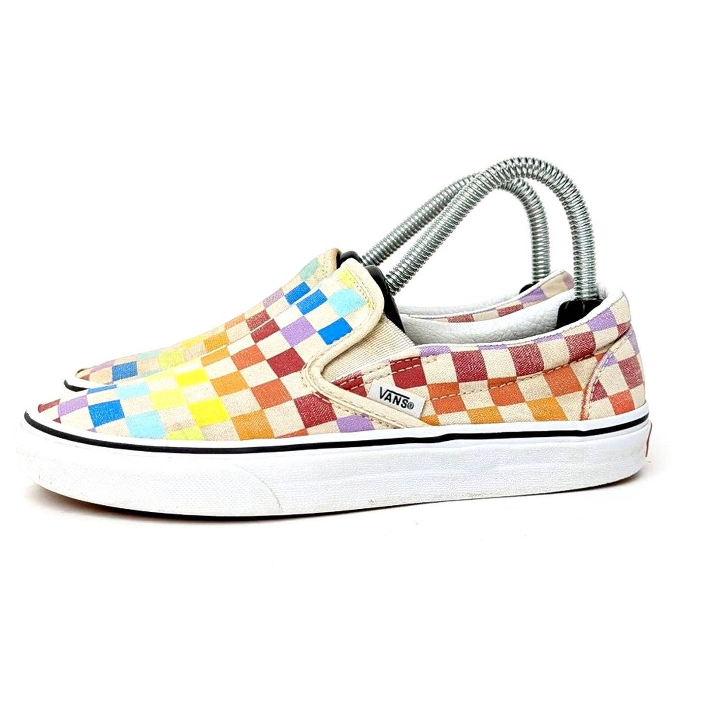 Vans Rainbow Checkered Loafer Slides - 7.5