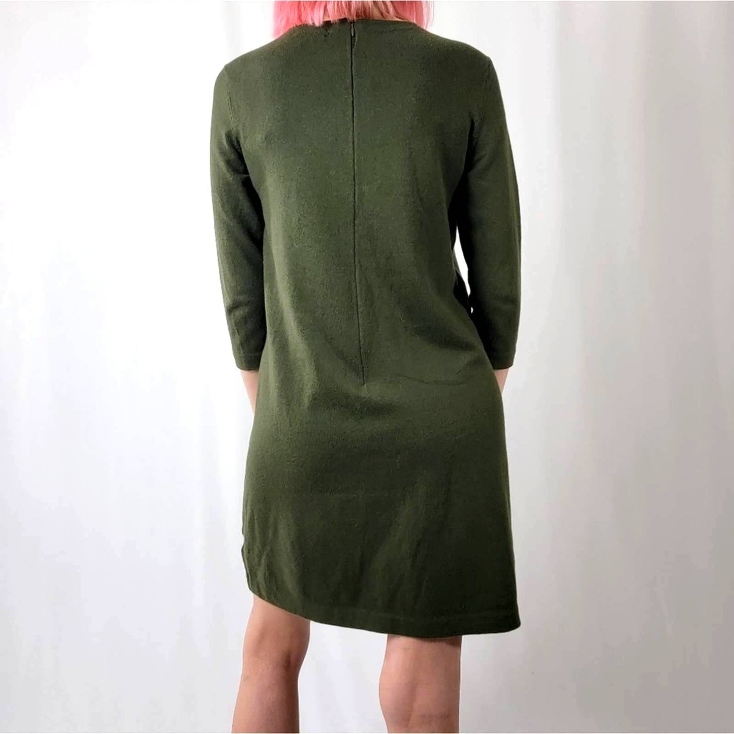 Tyler Boe Cashmere Olive Green Sweater Dress - S