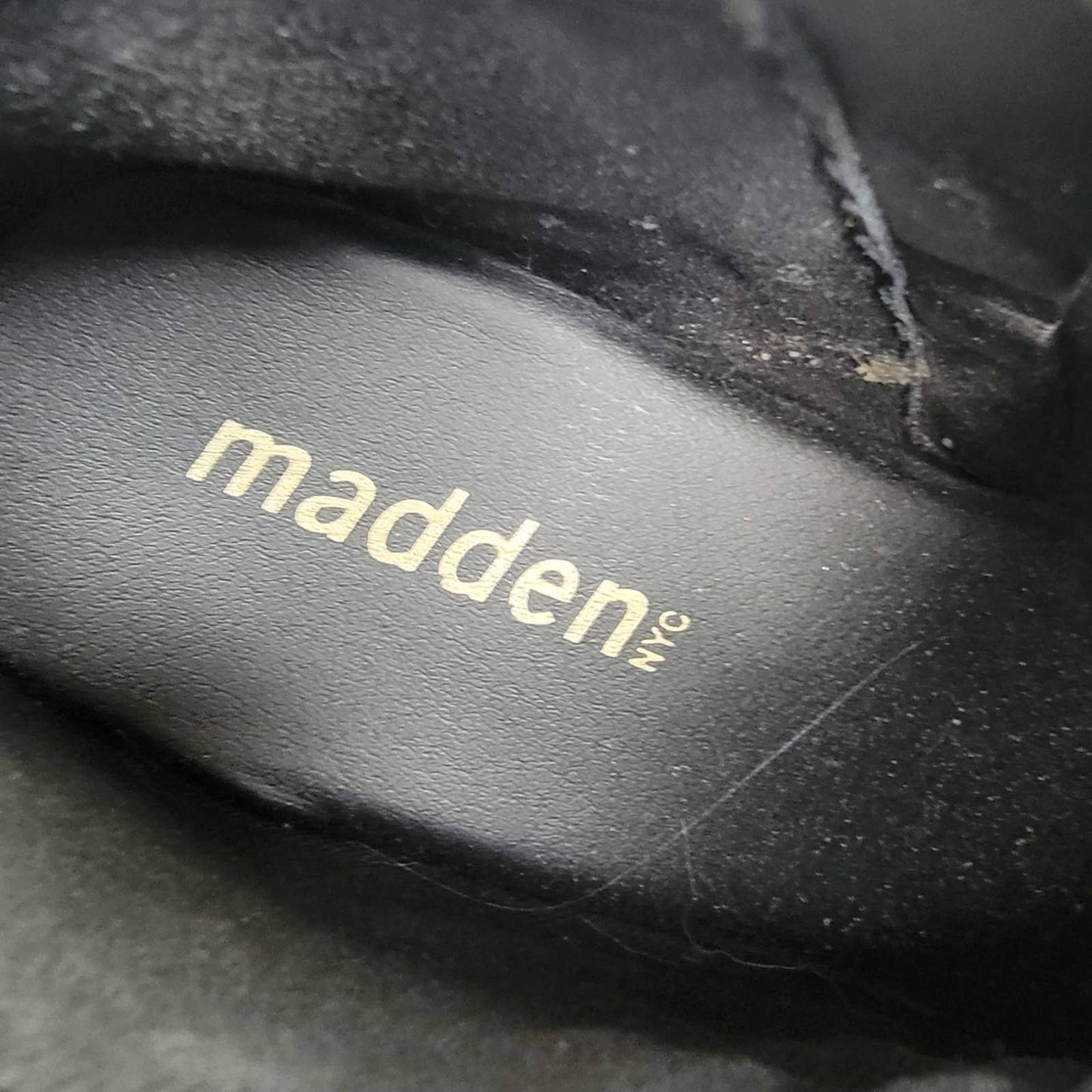 Madden Girl Piper Black Hidden Wedge Sneaker Booties - 8