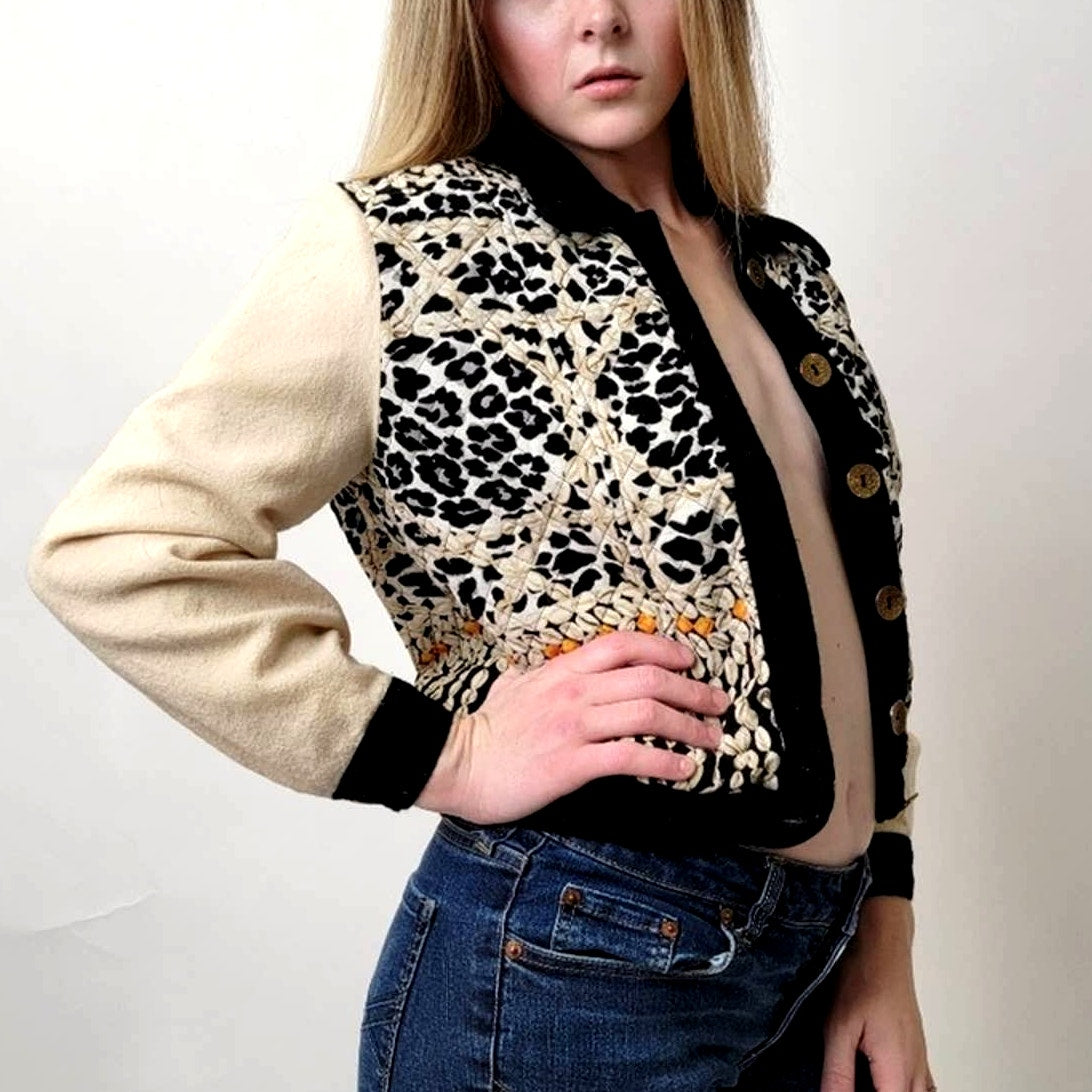Vintage 1980’s does 1950’s Howard Wolf Floral Silky Cropped Jacket