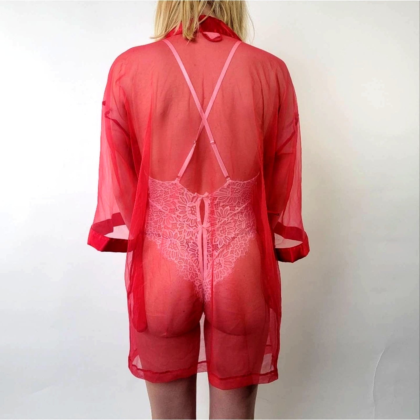 Vintage 60’s Chiffon Sheer Boudoir Pin Up Cover Nightie