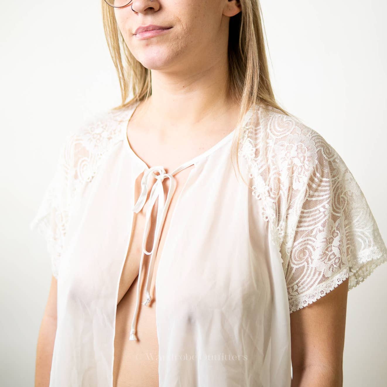 Romantic Vintage 80s Carole Hochman Lingerie Nightgown Slip Coverup