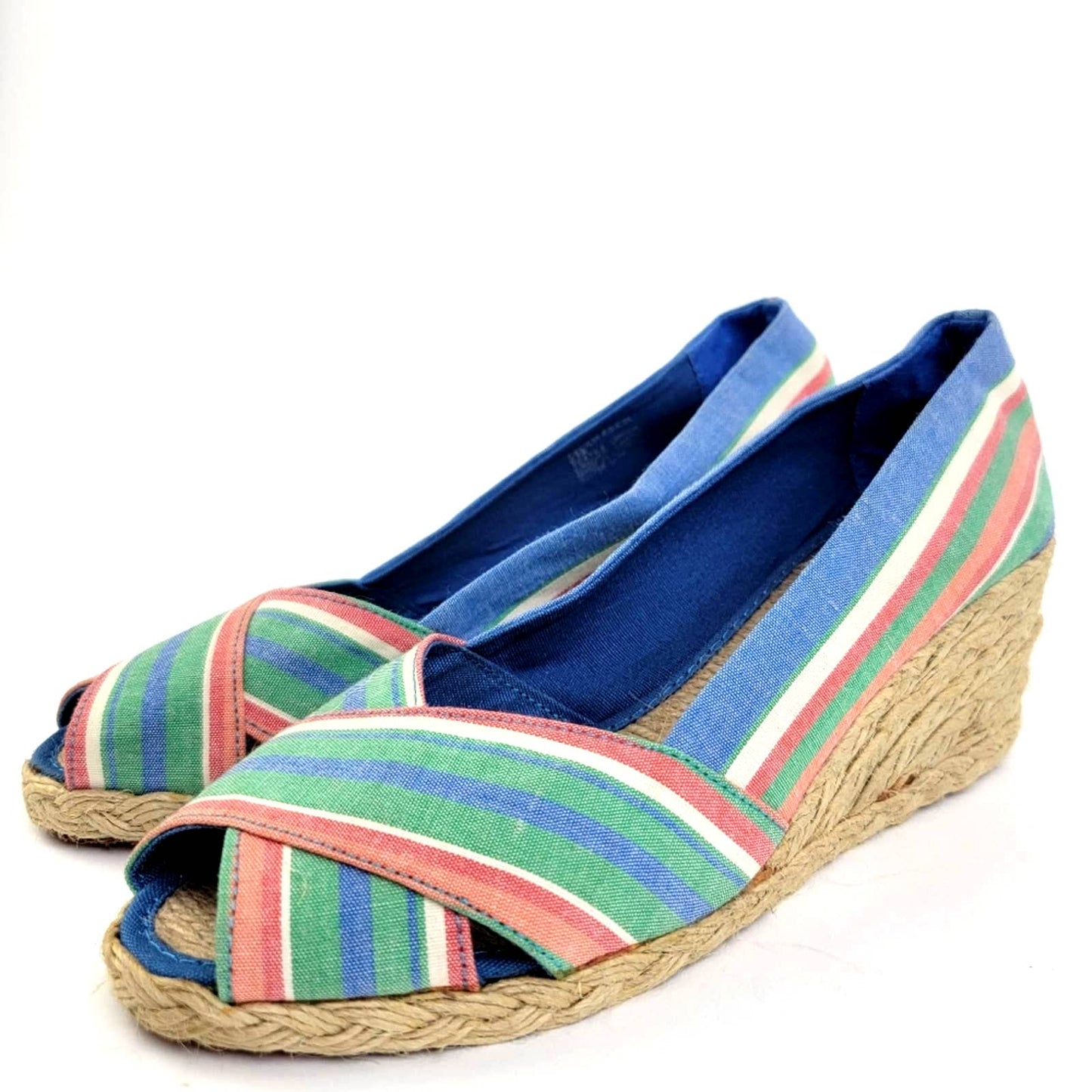 LAUREN Ralph Lauren Cecilia Rainbow Espadrille Wedge Sandal Pump Shoes - 6.5