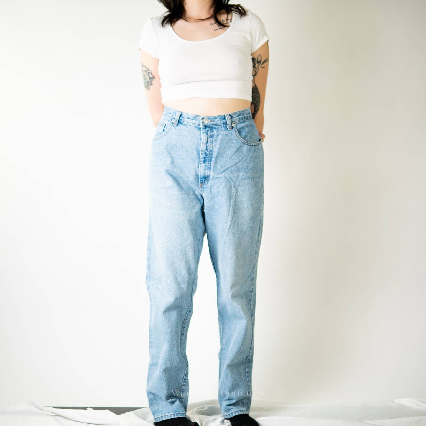 Vintage 90s Guess Jeans High Rise Faded Distressed Straight Leg Jeans