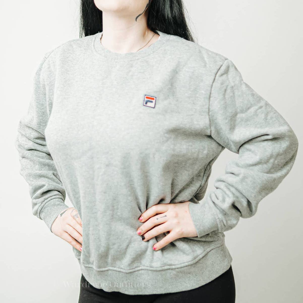 Y2K FILA Gray Crewneck Pullover Sweatshirt - L
