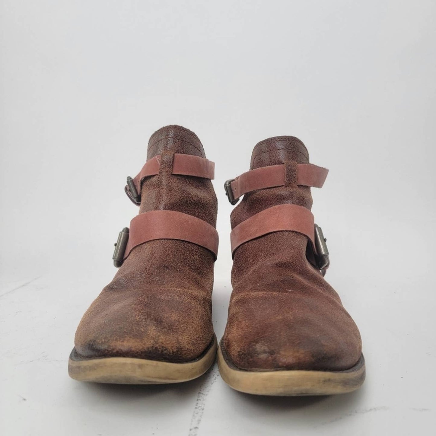 Lucky Brand Chaves Cutout Leather Double Strap Ankle Booties -10M