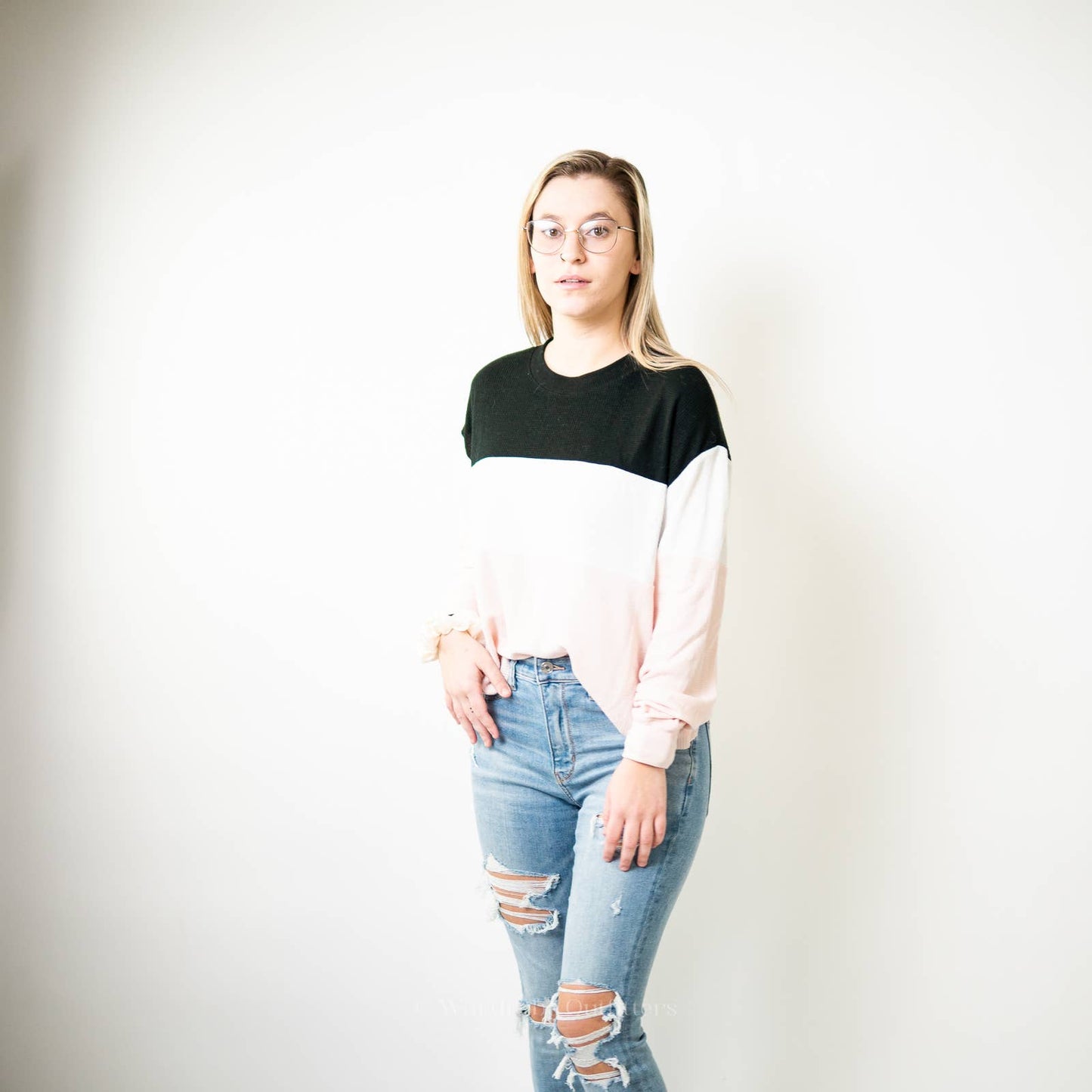 Hollister 3 Panel Waffle Knit Boyfriend Tee