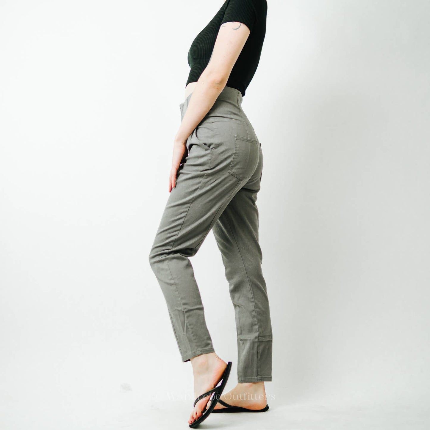 ASOS High Rise Elastic Waist Pants