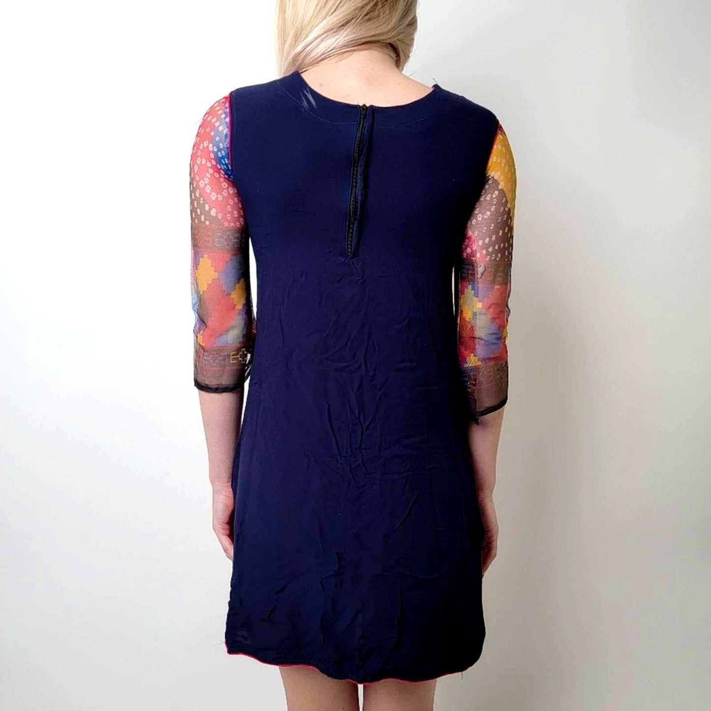 Vintage 1970's Zello Club Sheer Black Tabard Tunic Dress