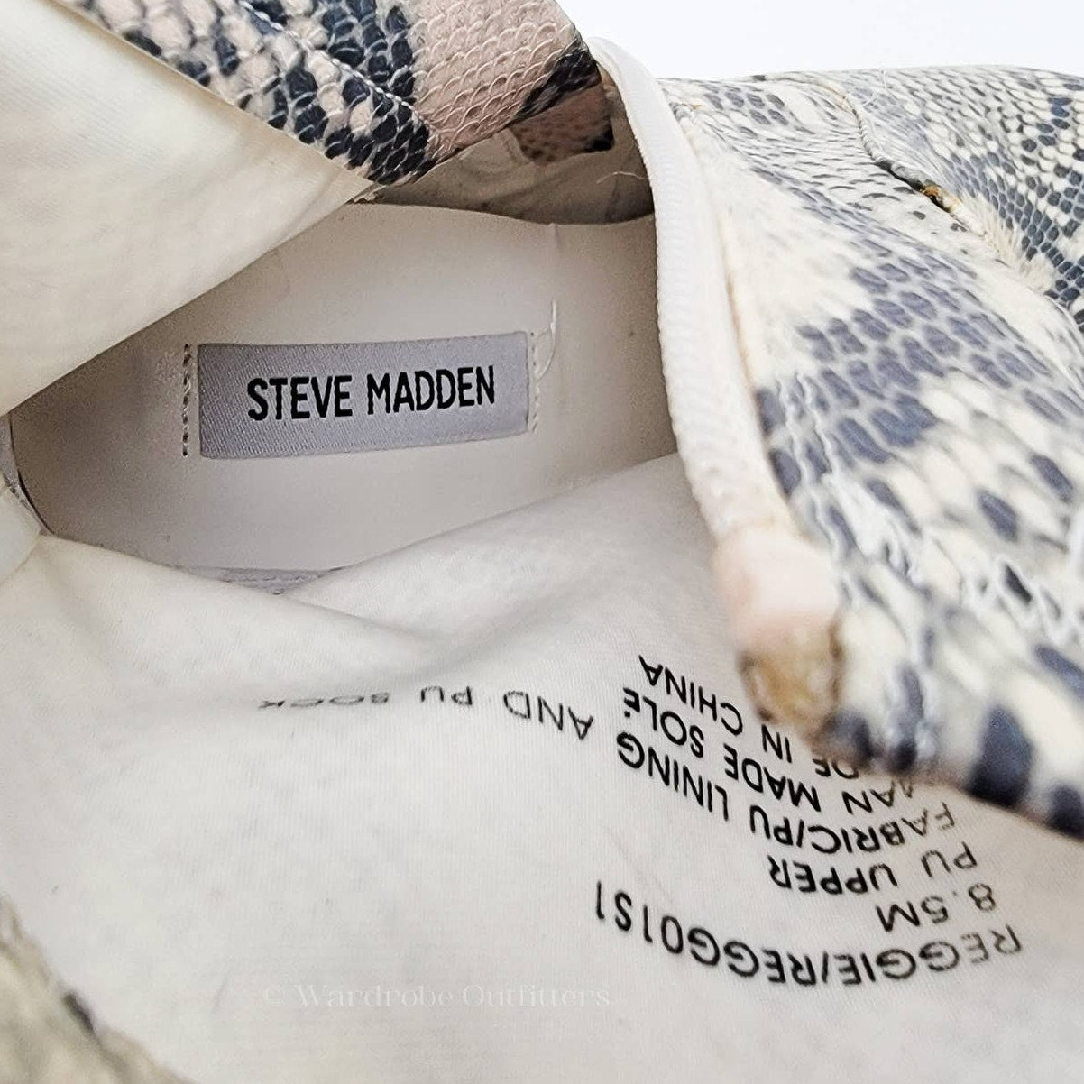 Steve Madden Chunky Block Heel Reggie Chelsea Snake Skin Boots / Booties