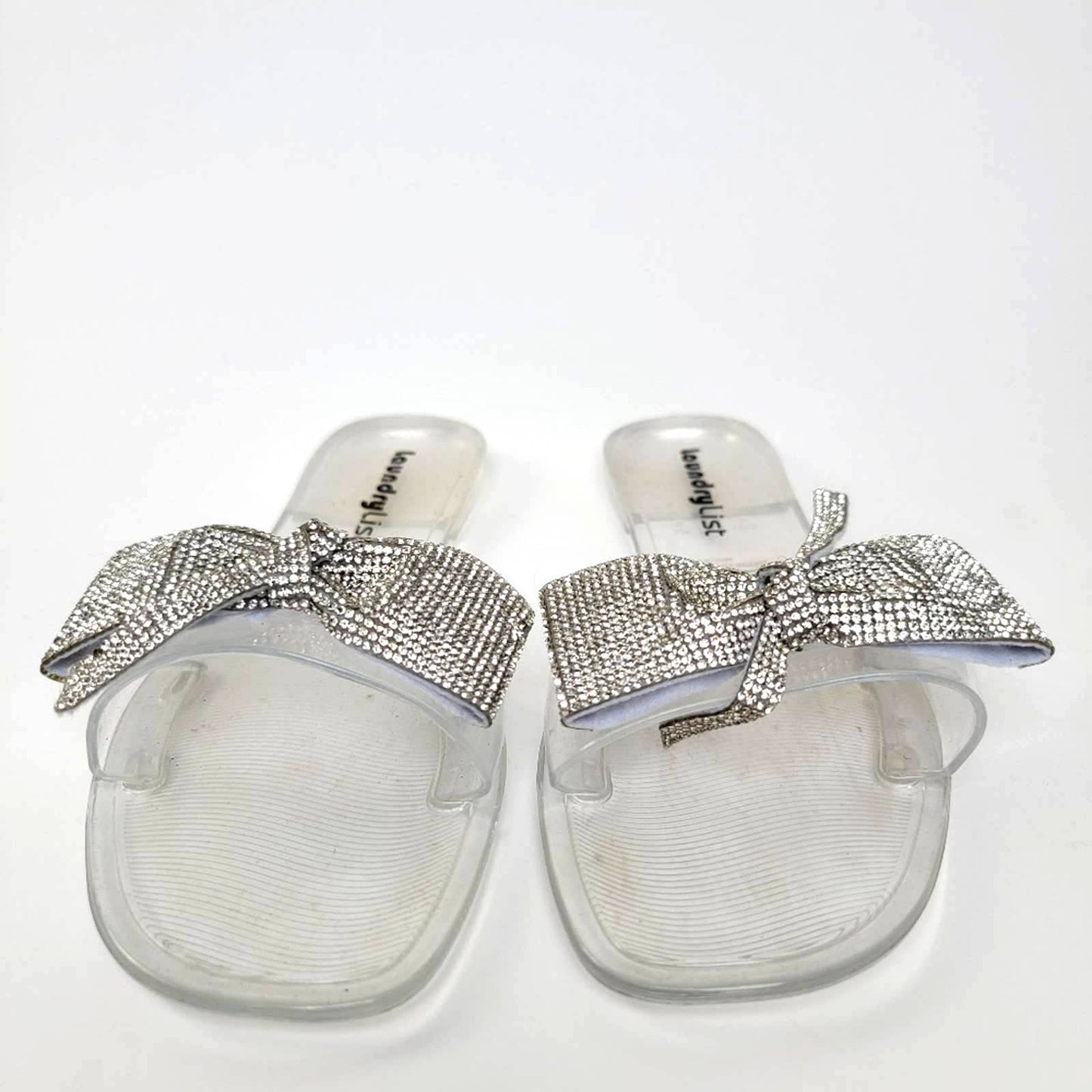 Laundry List Clear Jelly Sandals With Gem Bling - 8