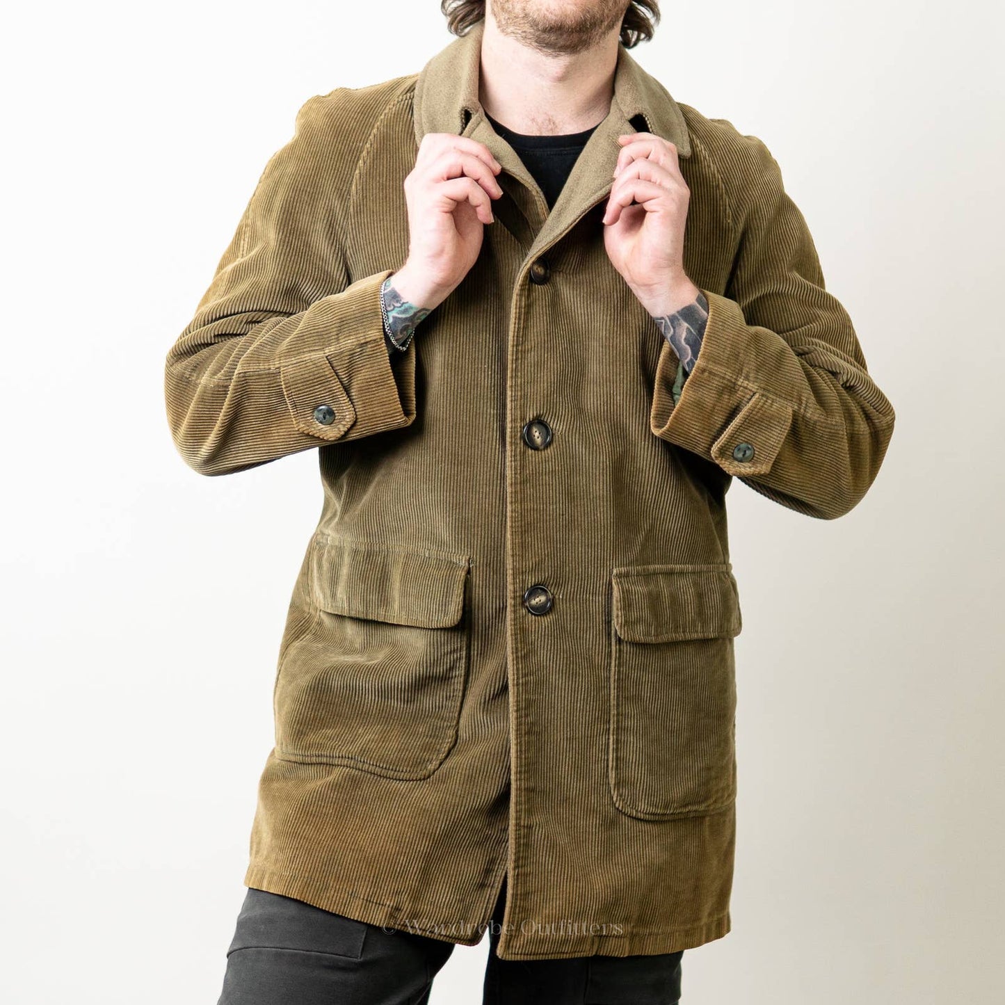 Vintage 1960's Cresco Corduroy Sherpa Lined Collared Coat