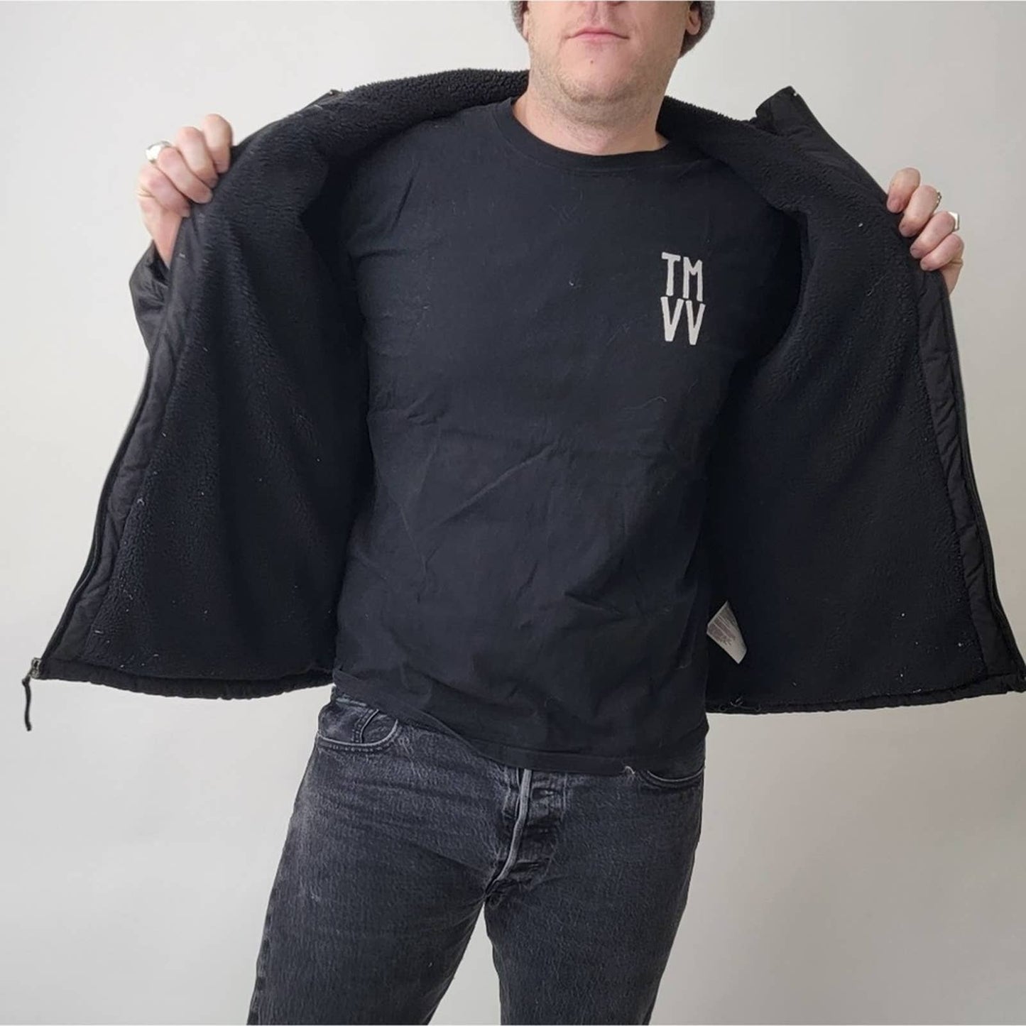 Nautica Black Sherpa Lined Jacket - M