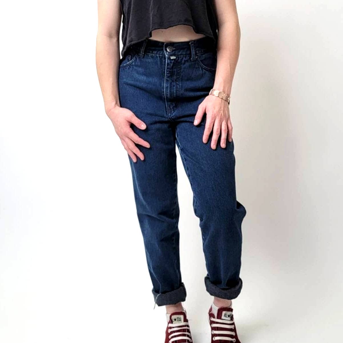 ⚡️ZOOMP⚡️ Vintage Y2k Aesthetics High Rise Raw Hem Denim Jeans - 6