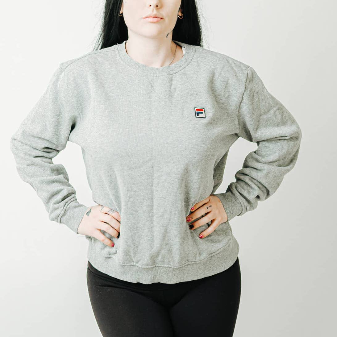 Y2K FILA Gray Crewneck Pullover Sweatshirt - L