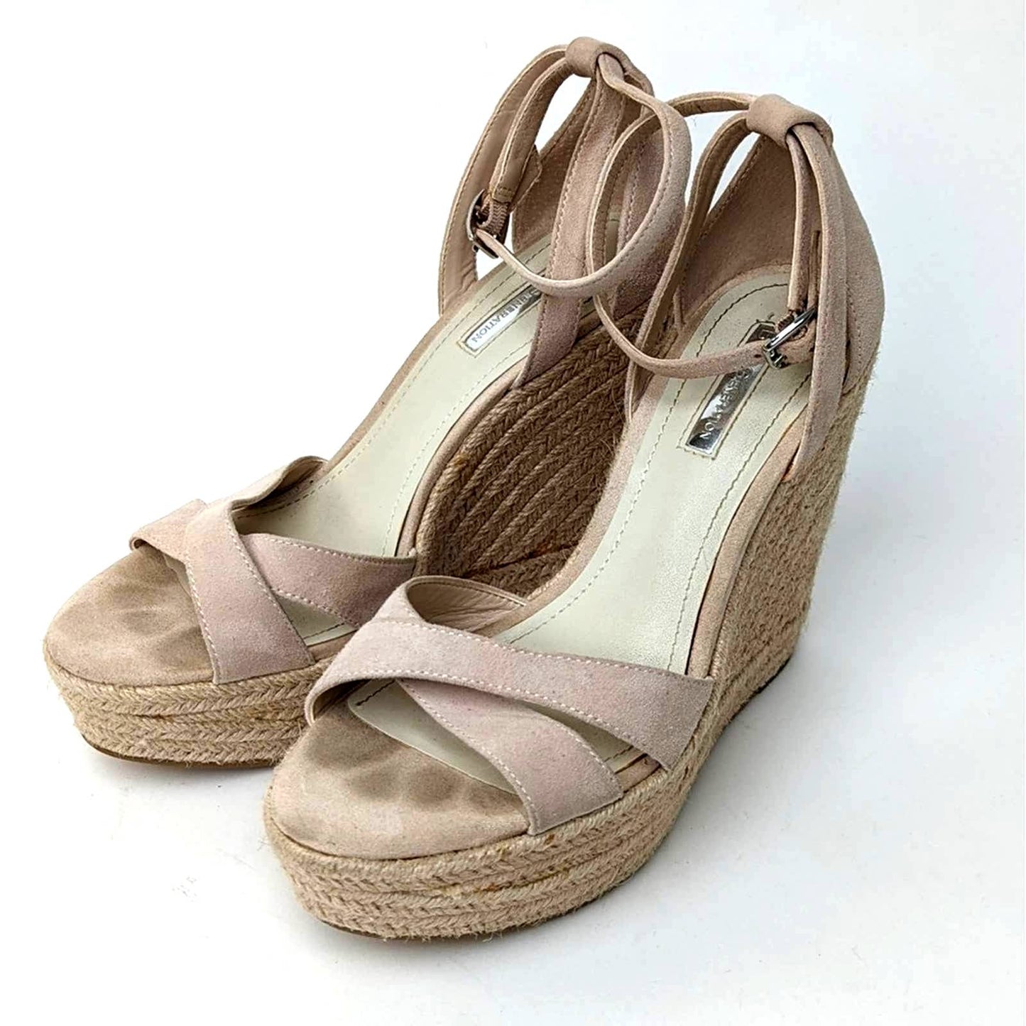 BCBGeneration Holly Wedge Espadrille Platform Sandals in Nude Blush