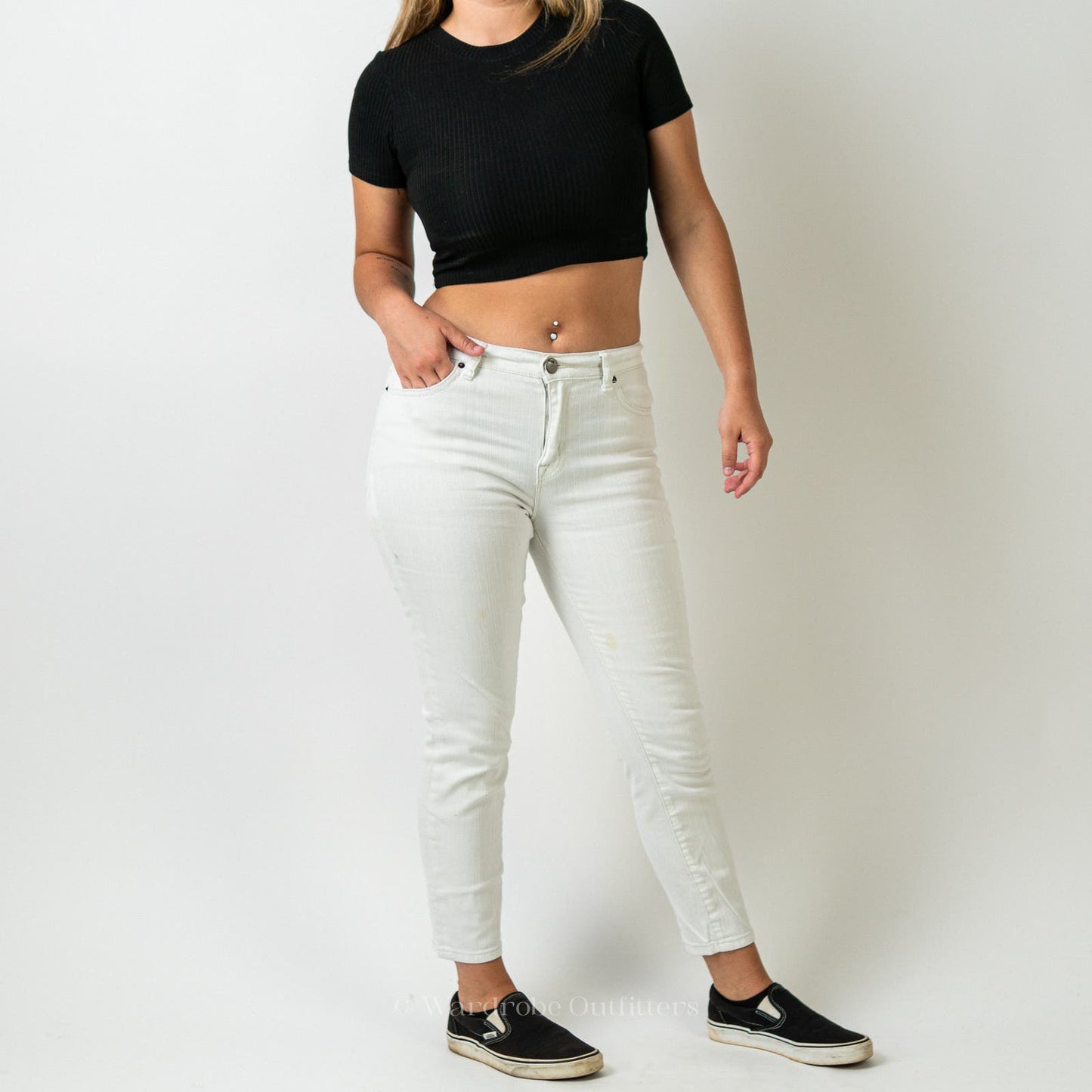 Urban Outfitters BDG High Rise Grazer Cigarette White Skinny Jeans - 28