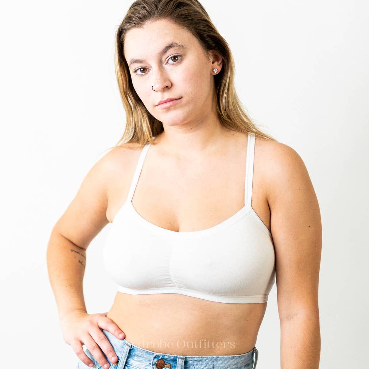 White Frilly Lace Racerback Bralette