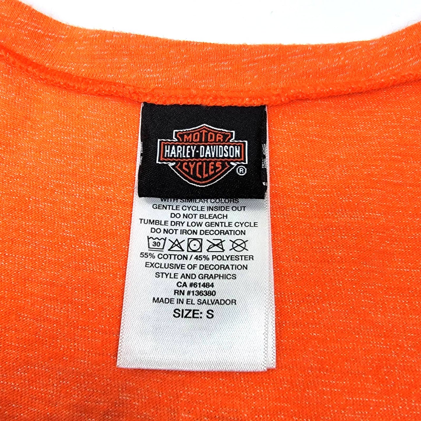 Orange Harley-Davidson Motorcycles Dayton Beach Tee Shirt - S