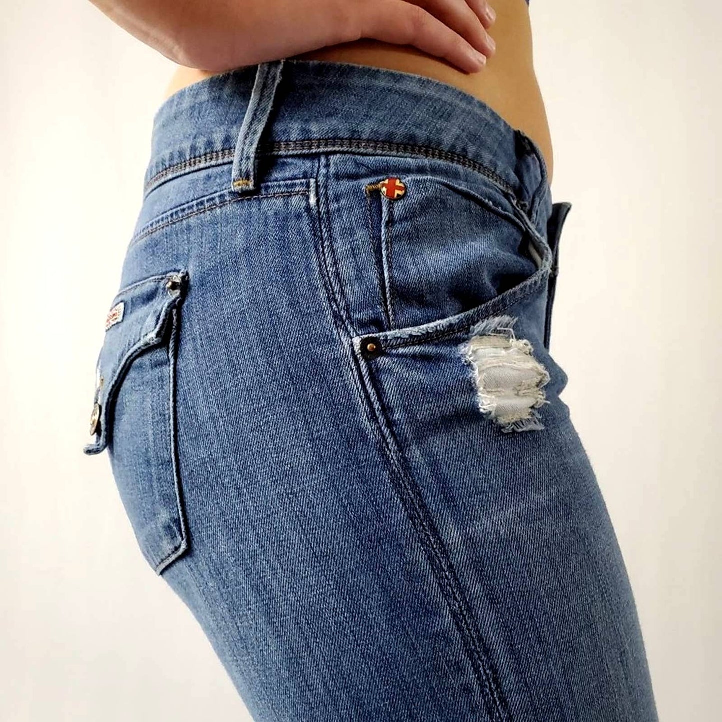 Vintage Y2K Hudson Napo Collin Flap Low Rise Jeans - 29