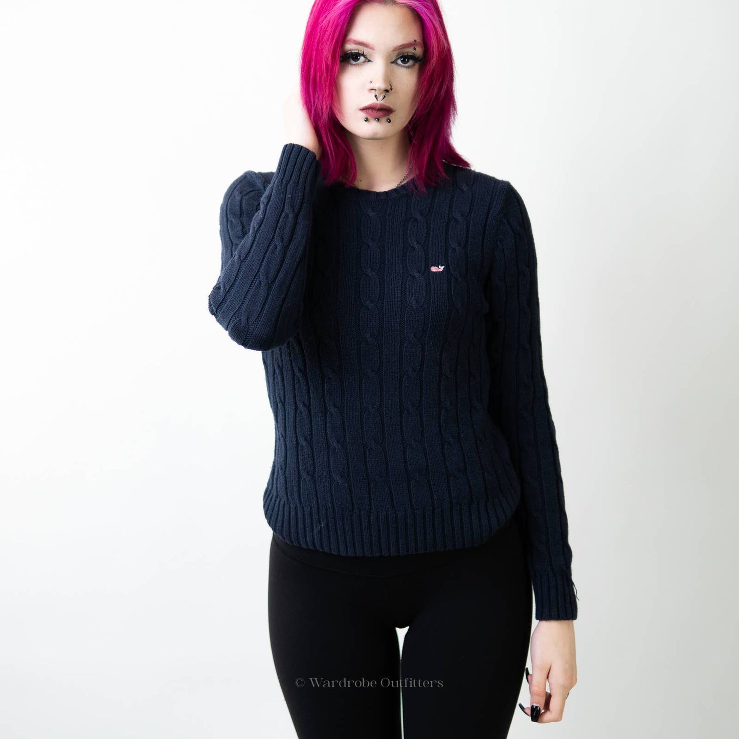 Vineyard Vines Navy Blue Cable Knit Pullover Sweater - M