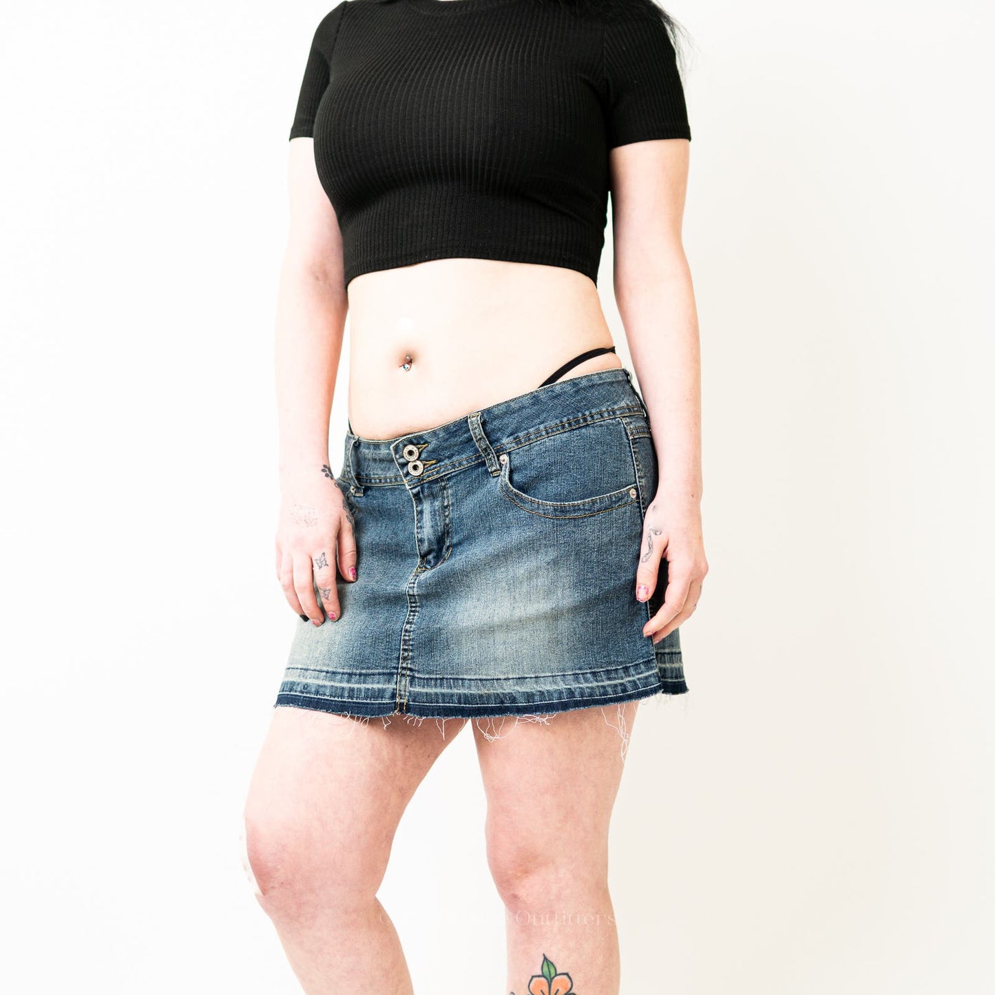 Vintage Y2k Angels denim jean micro mini skirt