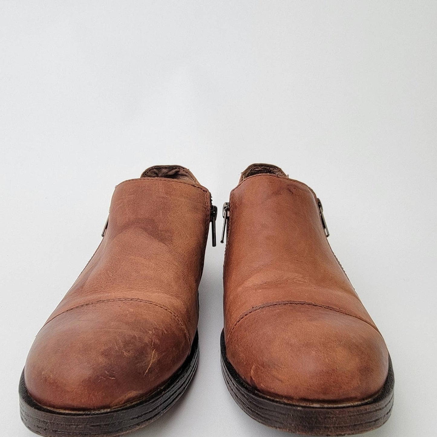 BOC Born Concept Brown Double Zipper Cap Toe Oxford Shoe - 9