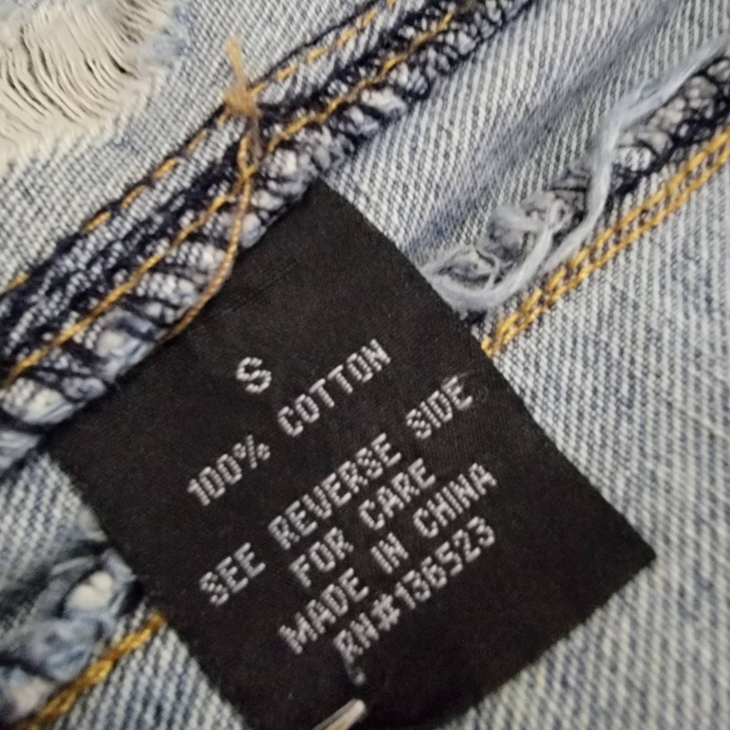 Acid Wash Distressed Denim Jean Vest by Brooklyn Cloth Co. - S