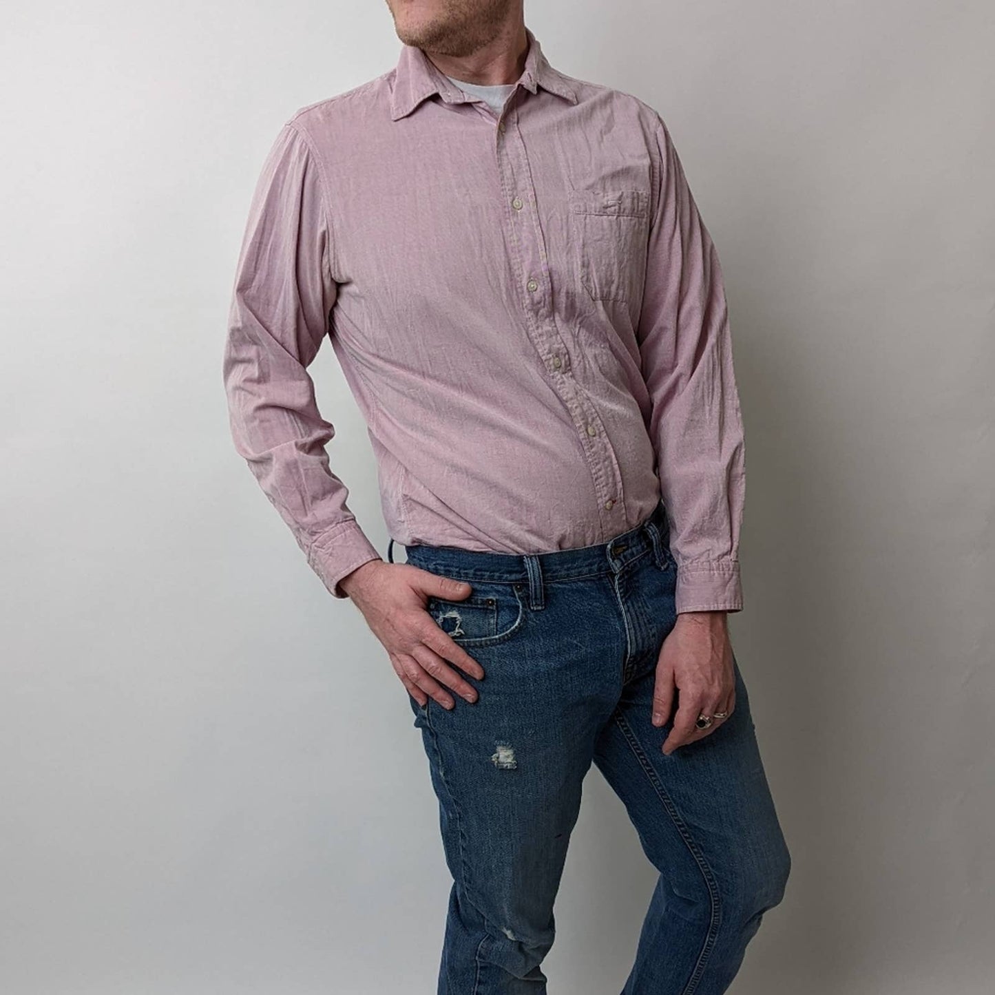 Cremieux Pale Pink Long Sleeved Button Down Dress Shirt - M