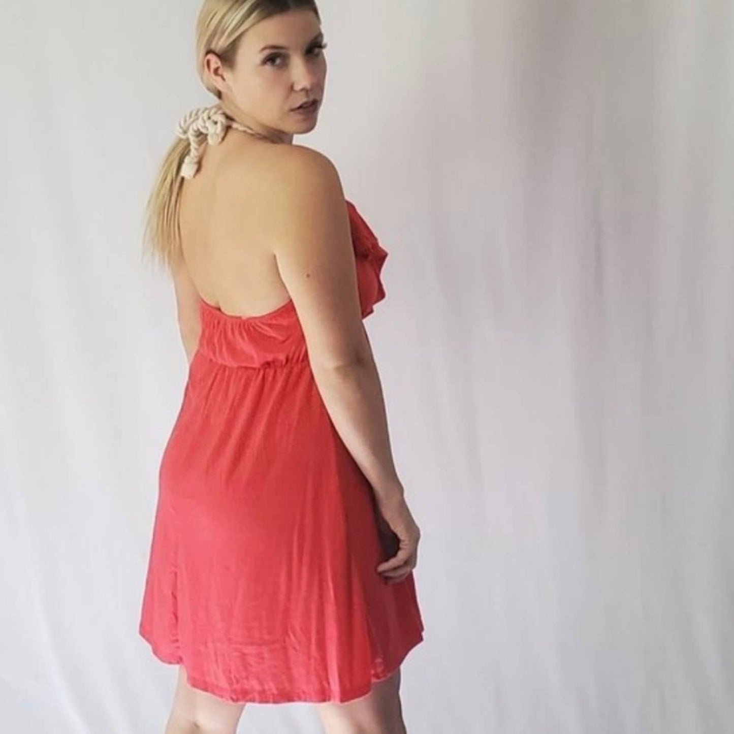Derek Heart Red Flowy Tunic Dress - L