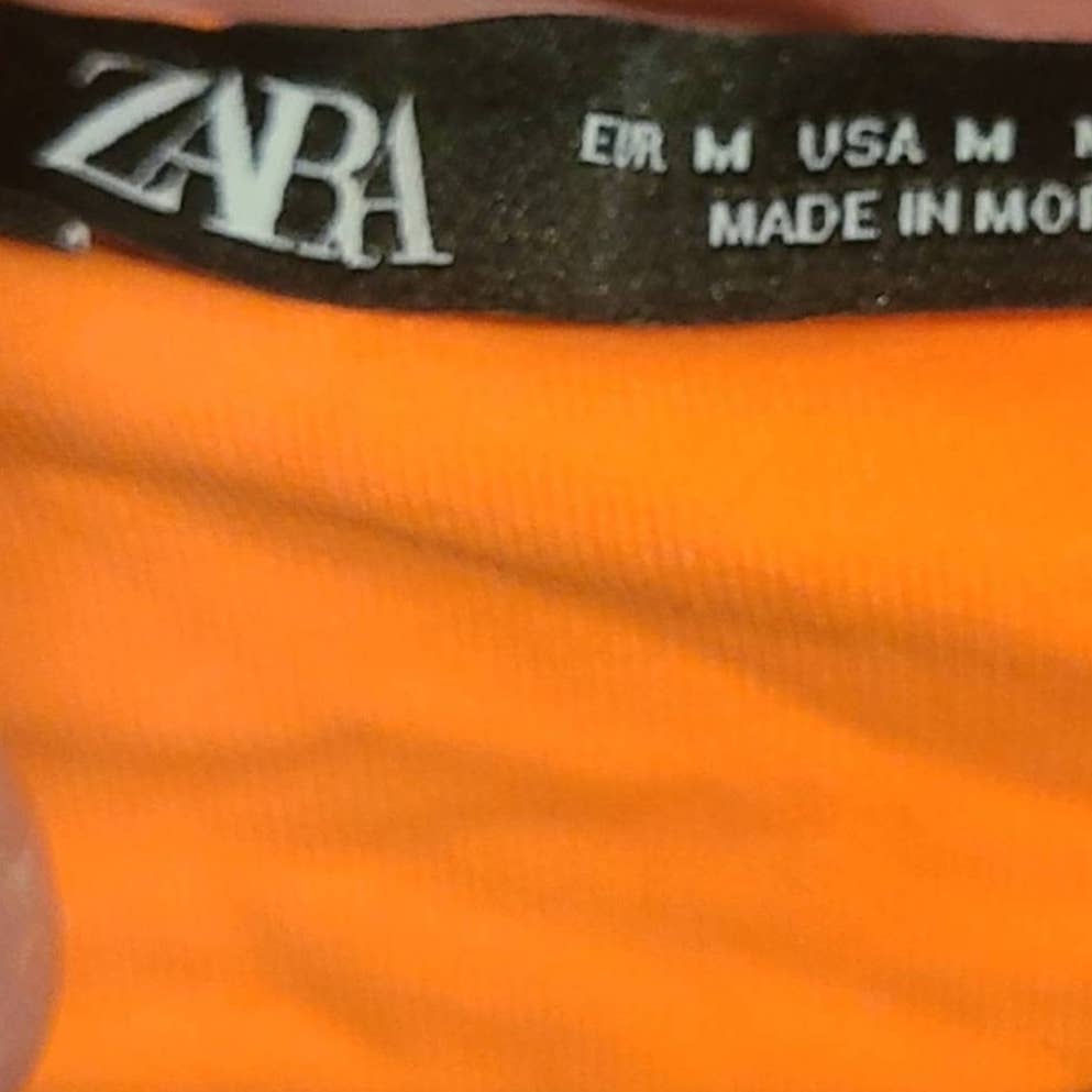 Zara Sherbet Orange Bodysuit - M