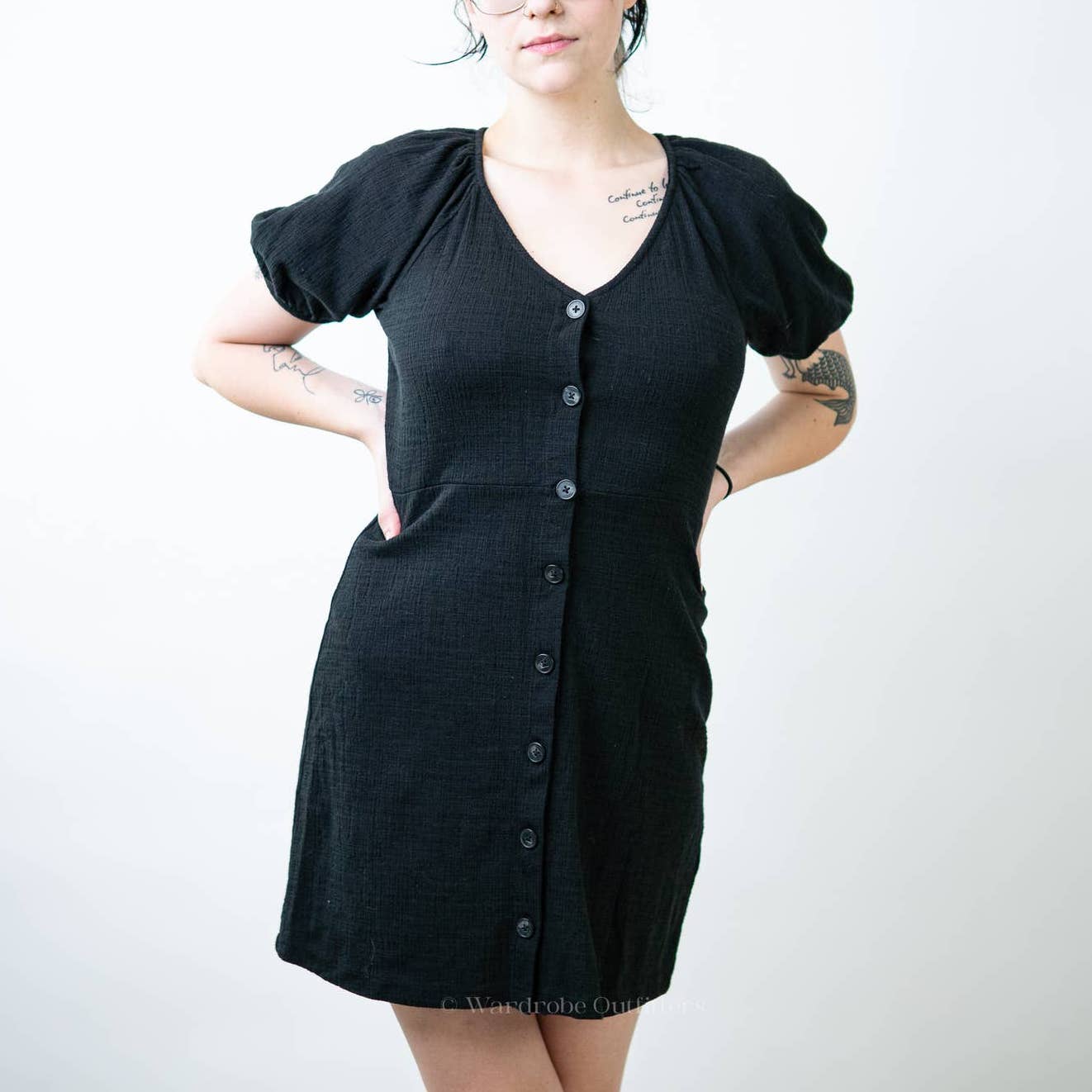 Madewell Textured & Tread Puff Sleeve Dress - S