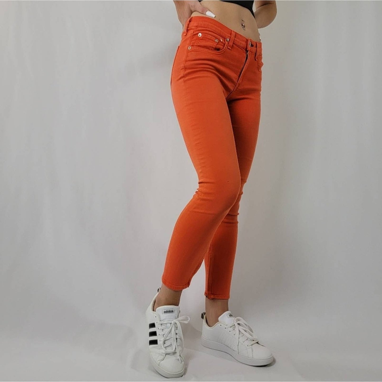 rag & bone Zipper Capri Jean in Vermillion Denim│27