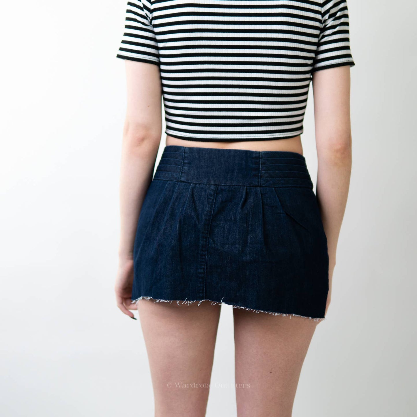 Anthro Pilcro and the Letterpress Raw Hem Denim Micro Mini Skirt