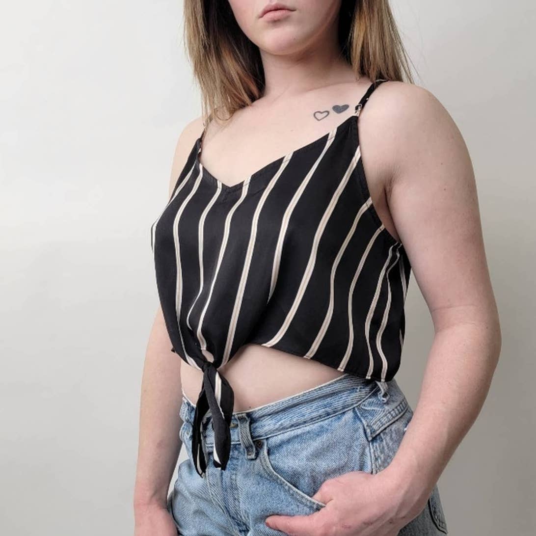 Forever 21 Striped Crop Top Tank Cami - M