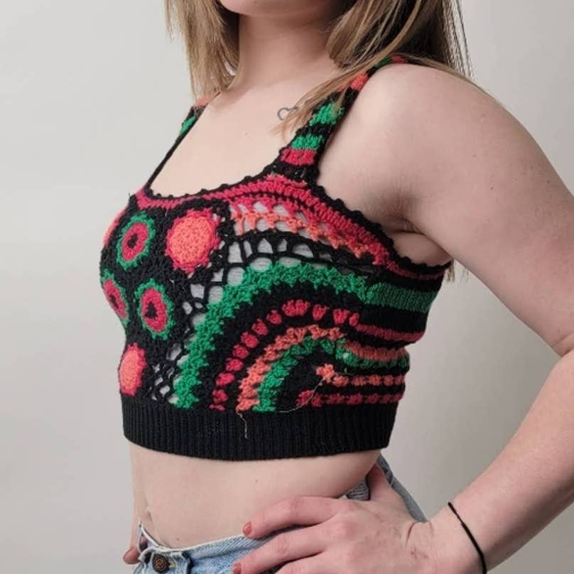 Handmade Crochet Knit Crop Top - S/M
