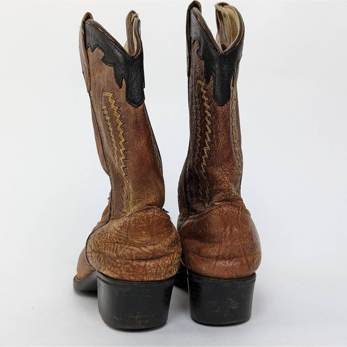 Old West Corona Leather Point Toe Cowboy Boots - 3 D